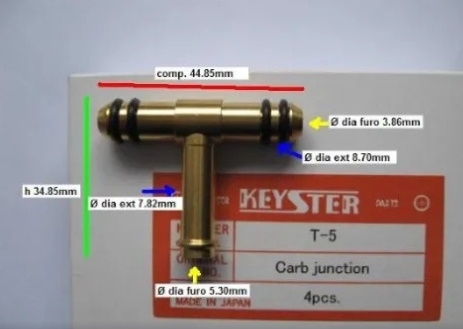 Conexão T Junção Carburador ZX7 ZX-7R GPZ900 GPZ1000 ZX11