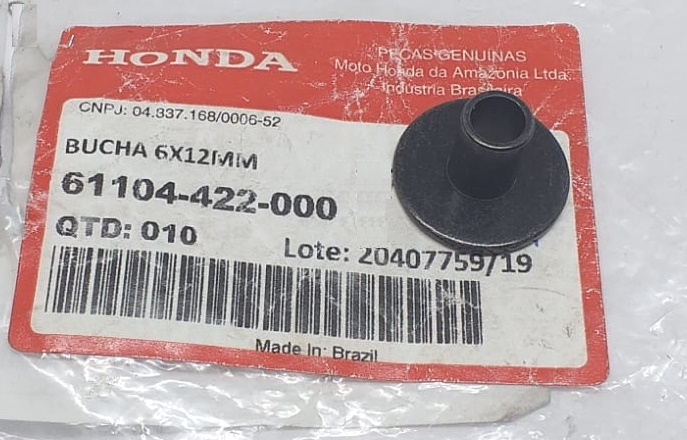 Bucha preta Fixação Suporte Chave Ignição CG125 ML125 Turuna